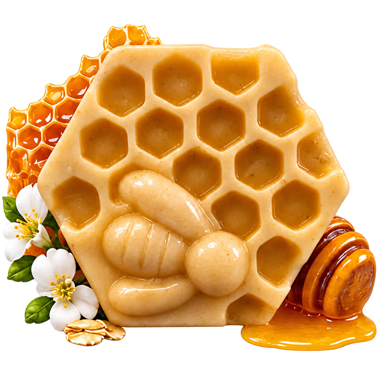 Jabón Miel Dorada con panal y abeja